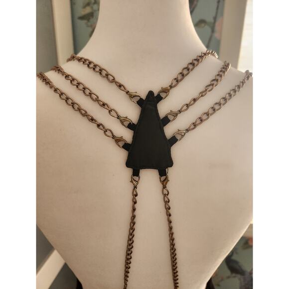 Elegant Black Chain Strap Mini Dress – Open Back Cocktail Party Dress - S - Picture 5 of 8